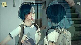 I can't believe my bully is now my lover, and we're playing games with my small 18+ tits