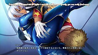 english subbed anime scene with big breasted soldier