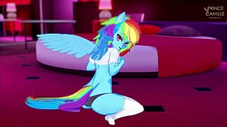 Groping and riding with Rainbow Dash in MLP