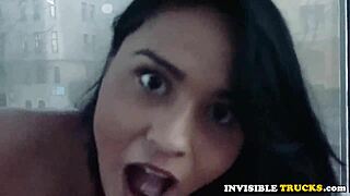 Public Babe Enjoys Cum in Mouth Outdoors