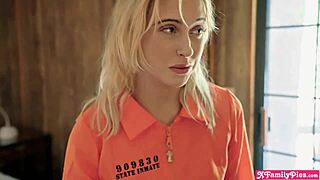 Scared teen stepsisters get pranked by stepbro during halloween