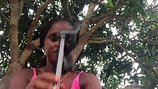 crazybitch loves to unbox packaged infront of strangerss