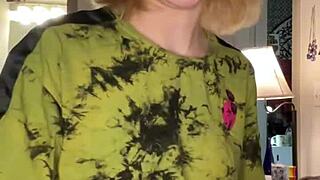 Petite Amateur Cutie Turns Slutty, Orgasms Twice with Dirty Talk for Panty Customer