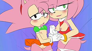 Sonic and Amy engage in explicit animated hentai scenes.