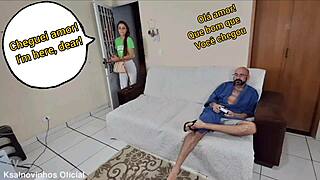 Blindfolded Wife Fucks Husband's Friend