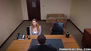 Pervy Principal Peter Green Fucks Kira Fox Mouth and Pussy.