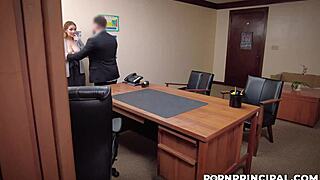 Pervy Principal Peter Green Fucks Kira Fox Mouth and Pussy.