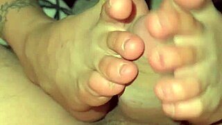 She Masturbates Intensely with Feet Until Orgasm