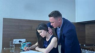 stepsister caught with a dildo - she lets me cum in her tight ass hole