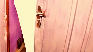 my husband fucked my co-wife while i feel horny at the door masturbating with dildo orgasm