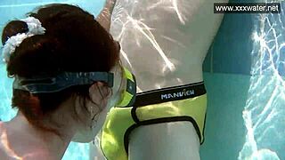 Hardcore blowjob underwater with Minnie Manga in jacuzzi cumshot scene!