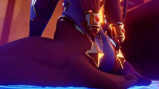 mona battles slime in wild hentai cartoon action.