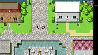 Is she really just bathing, or is there more in 勇者羅依的婚禮02 cartoon scene?