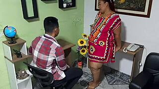 Latina BBW Suegra Banged Hard in Office Desk Action