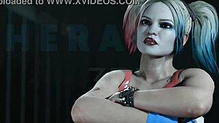 harley quinn gets fucked by big monster cock in hentai