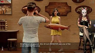 Hey, check out gamer girl Ms. Denvers in stockings and see-through bra!