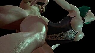 Йо, глянь эту горячую зелёноволосую девчонку, которую долбят раком в 3D порно!