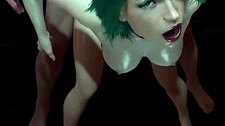 yo, check this hot green-haired girl getting slammed doggystyle in 3d porn!