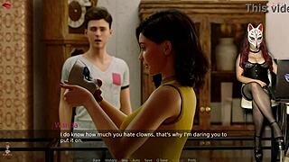 Hey, check out gamer girl Ms. Denvers in stockings and see-through bra!