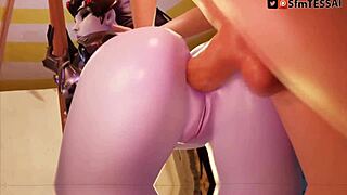 in this 3d pmv, music plays while porn unfolds