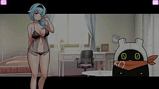 Busty delivery worker exposed in game