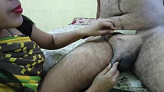 Ever wondered how a maid shaves her boss's hairy rod with such care? Hindi audio included.