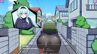 Busty delivery worker exposed in game