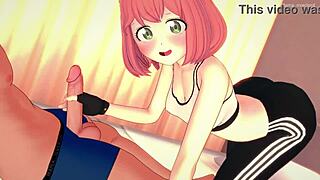 Anya Finishes Exercise, Wants To Sit On Big Cock In Adult Hentai Version