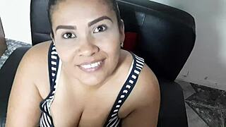 Mature Brunette BBW Deepthroats Big Cock In POV