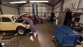 Gay Twink Mechanic Blows Boss. Fucks Anal Bareback.