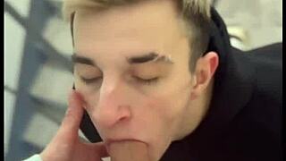 I Saw A Guy Jerking Off And Decided To Join In And Give Him A Blowjob