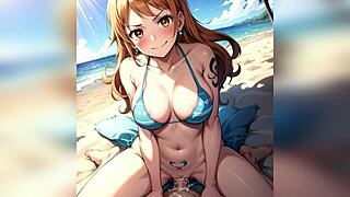 Petite teen in 3d anime outfit with big tits and massive cock