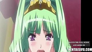 Fiesty princess gets titty fucked in hentai.