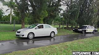 Cop Shocked by Surprise During Routine Stop - Gay Office Encounter!