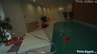 Public swimming pool scene with risk taking agent and his big dick
