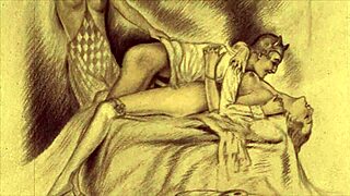 Vintage erotic illustration from retro times