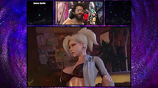 Doctor Mercy heals patients using her tight bald pussy in 3D hentai