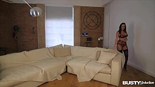 busty milf emma green intensely masturbates solo pussy fingering seduction