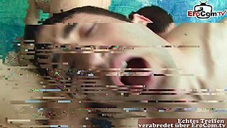 Private amateur group sex without condom, ending with cum in mouth