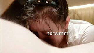 In the interactive session, she performs deepthroat blowjob with high standards