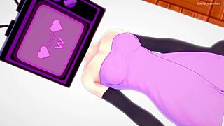 tv woman esta cachonda y quiere quitarse la toalla para follar