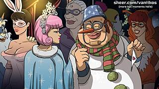 Young bunny girl throat fucked by old man in hentai cartoon