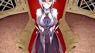 Arlecchino Performs Footwork and Blowjob in Genshin Impact POV Fantasy