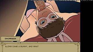 Young bunny girl throat fucked by old man in hentai cartoon