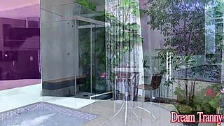 ebony tgirl adrielhy bronze takes deep anal creampie