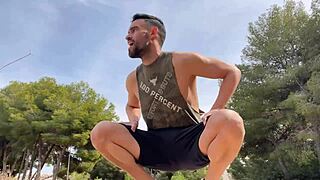 i saw a big cock stud jerking off on public trail for cumshot