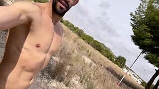 i saw a big cock stud jerking off on public trail for cumshot