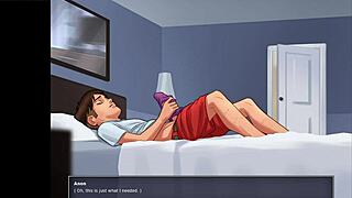 Summertime Saga - Caught Masturbating by Busty Mature Stepmom in Wild Scene