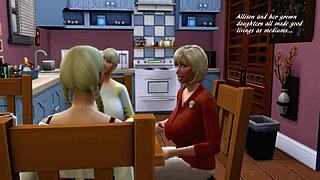 Sims 4 orgy unfolds with big tits shemale group in garage. Black 3some action heats up fast!