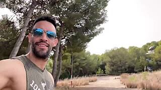 i saw a big cock stud jerking off on public trail for cumshot